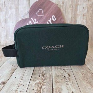 Coach Dark Green Silver Cosmetic Bag NWOT